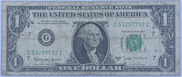 USA 1963B $1 Dollar Barr Note Circulated