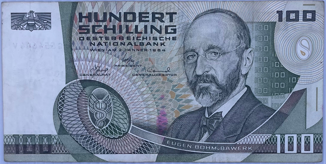1984 Austria 100 Shillings P-150 World Banknote