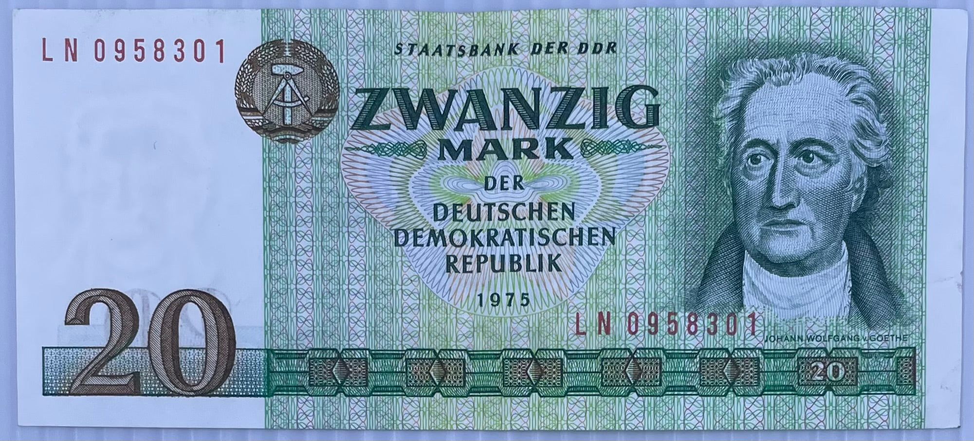1975 Germany DDR 20 Mark P-29 Circulated World Banknote
