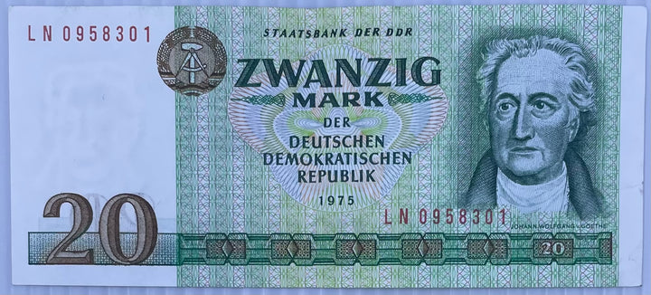 1975 Germany DDR 20 Mark P-29 Circulated World Banknote