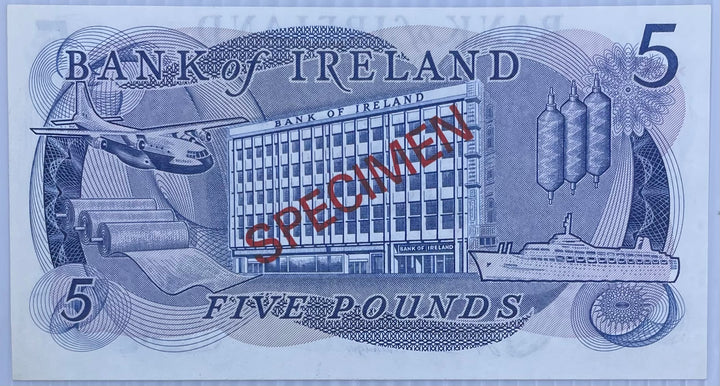 1978 Ireland 5 Pounds P-62 Specimen UNC World Banknote