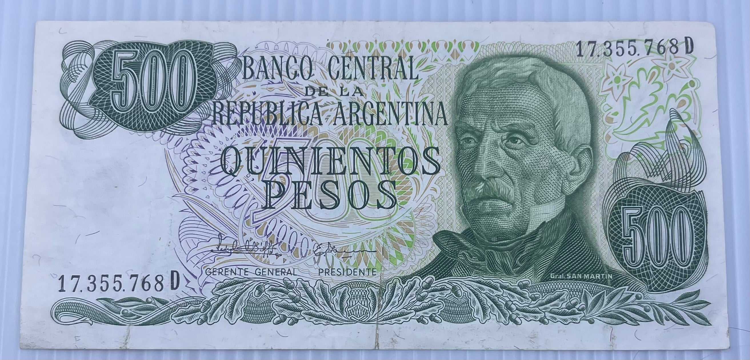 Argentina 1982 500 Pesos P-303 Used Banknote