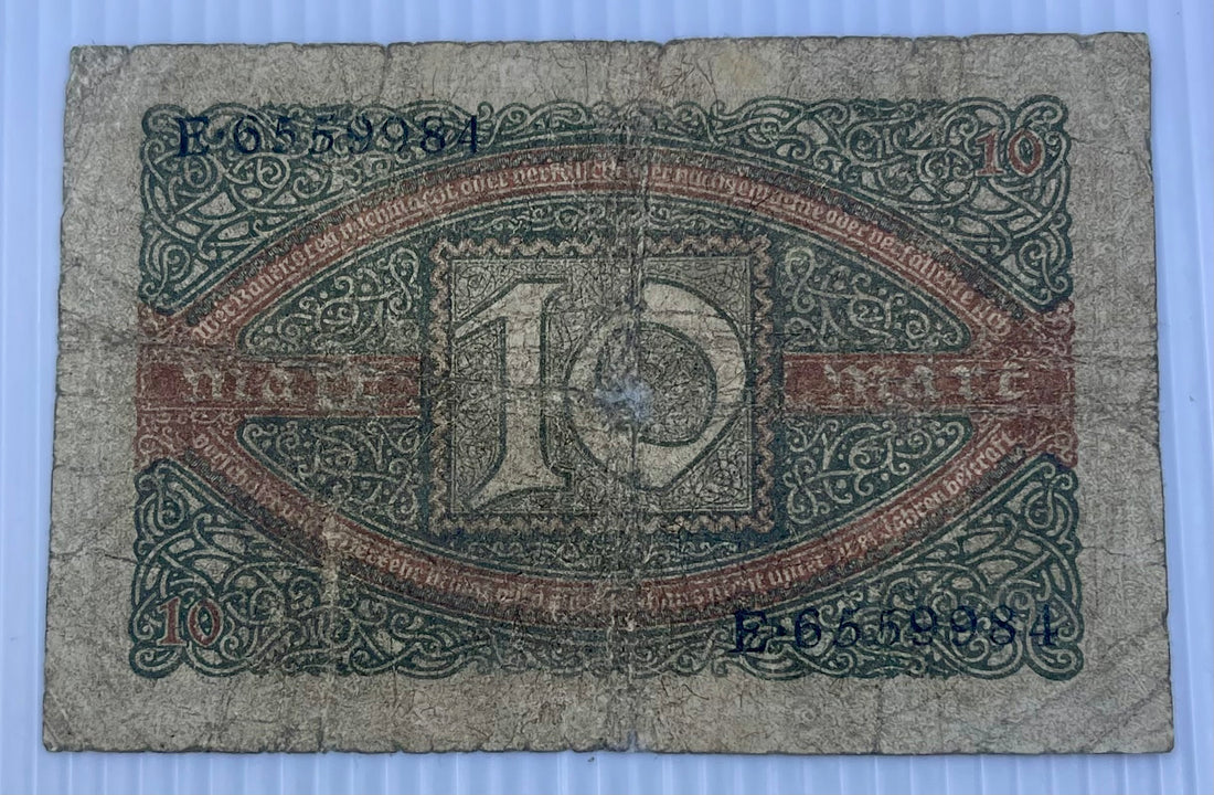 Germany 1920 10 Mark P-67 Used World Banknote Currency