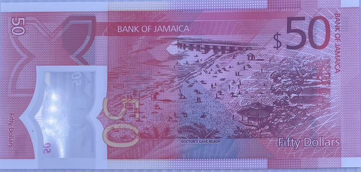 Jamaica 2022 50 Dollars P-96 UNC Commemorative, Banknote Polymer