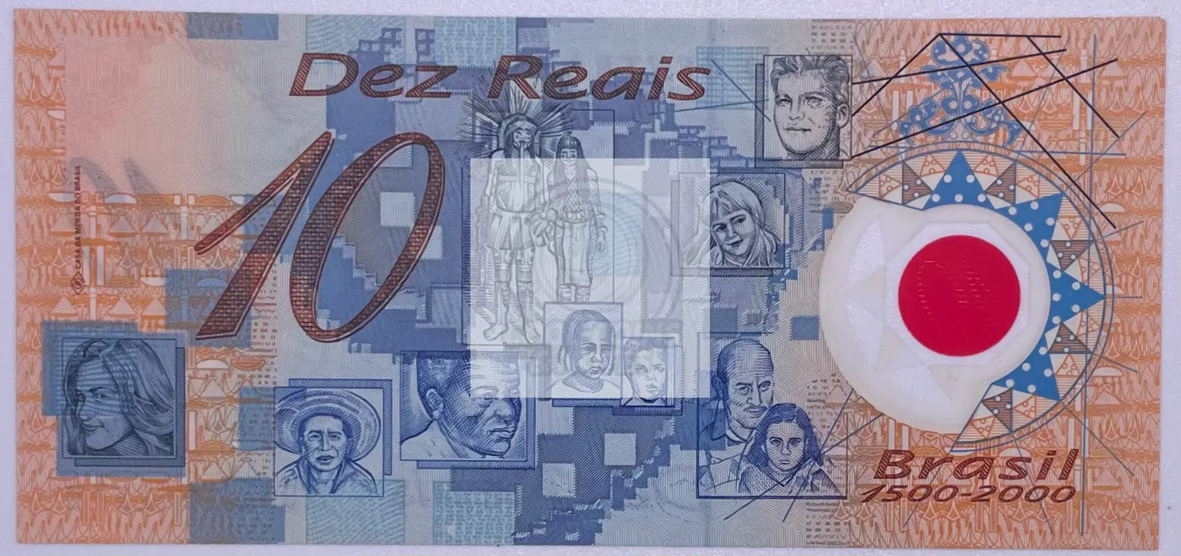BRAZIL 10 RIELS P-248 b 2000 RARE Pedro Alvares Cabral COMMEMORATIVE POLYMER UNC - Cool Coins & Notes