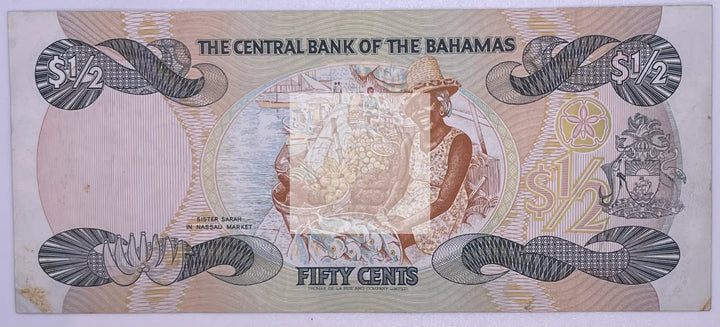 Bahamas - 1/2 Dollar 50 Cents 1974 ( 1984 ) P. 42, Used WorldBanknote - Cool Coins & Notes