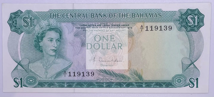 Bahamas 1 Dollar 1974 (1984 ND), P.43a AU - Cool Coins & Notes