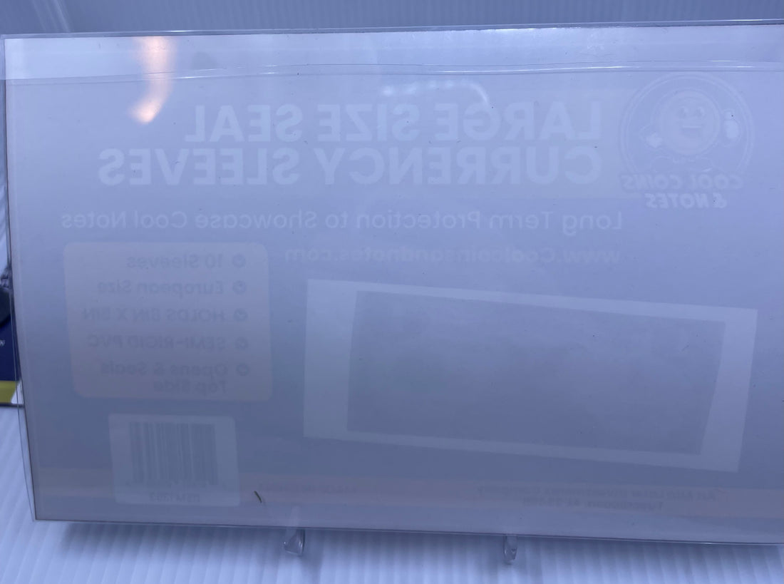 Banknote Currency Seal Sleeves Large European Size Currency Topload Holders Notes Cool Coins & Notes Cool Coins & Notes 
