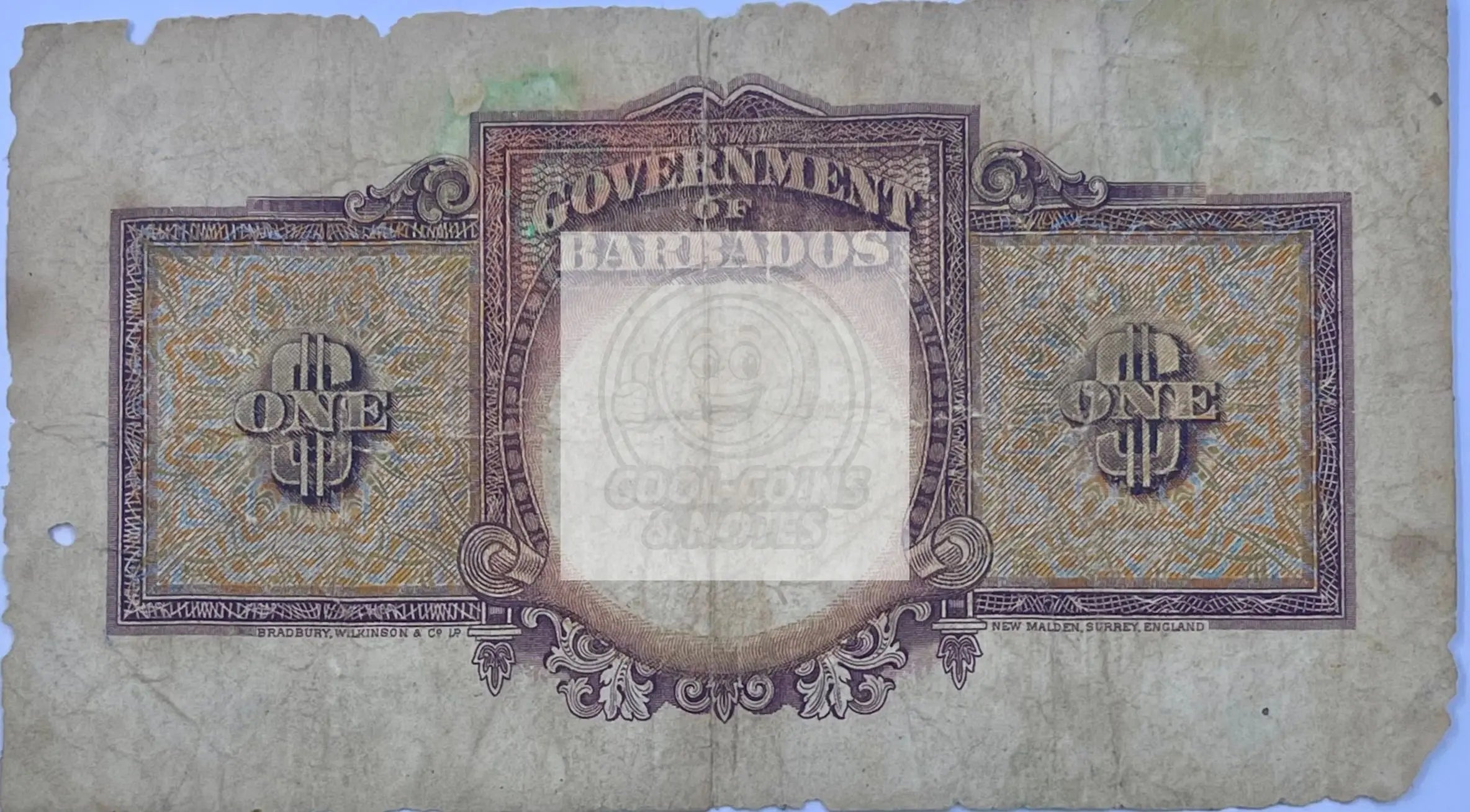 Barbados 1943 1 Dollar P-2 Used World  Banknote Cool Coins & Notes 