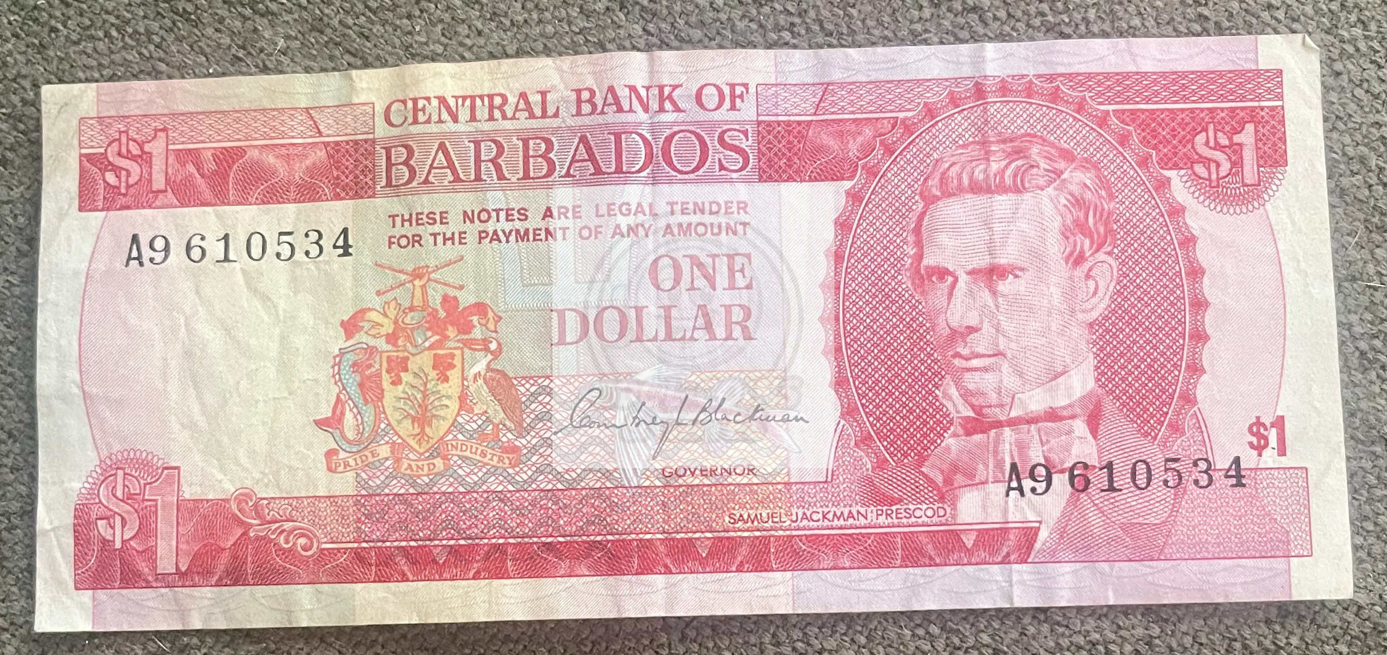 Barbados 1973 1 Dollar P29a2, Used - Cool Coins & Notes