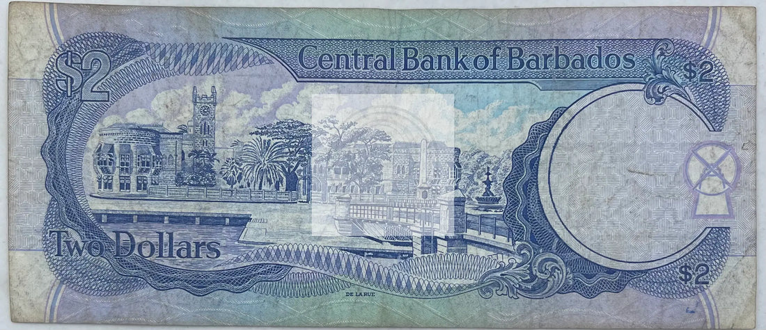 Barbados 1995-1997 2 Dollars P-46 Used World Banknote Currency - Cool Coins & Notes