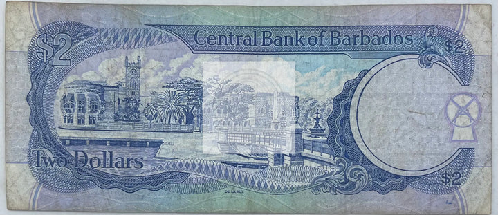Barbados 1995-1997 2 Dollars P-46 Used World Banknote Currency - Cool Coins & Notes