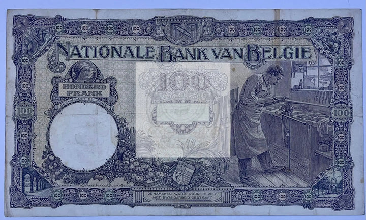 Belgium 1926-27 100 Francs P-95 Used World Banknote Cool Coins & Notes 