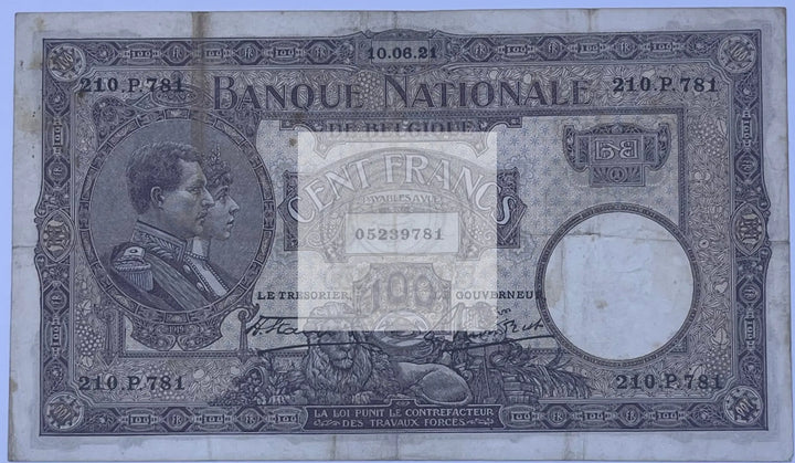 Belgium 1926-27 100 Francs P-95 Used World Banknote Cool Coins & Notes 