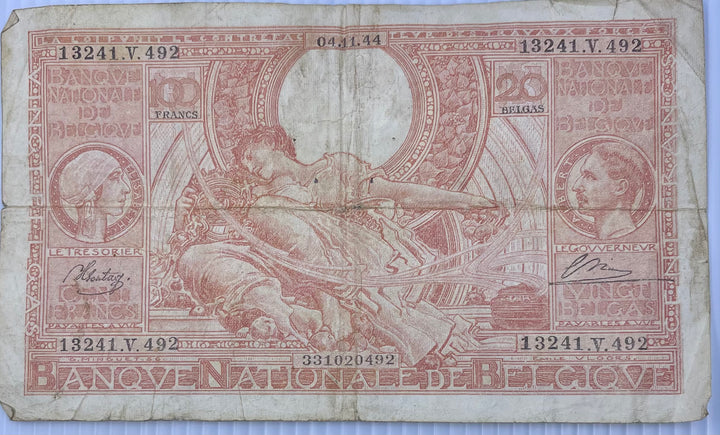 Belgium 1944 100 Francs P-113 Used World Banknote - Cool Coins & Notes