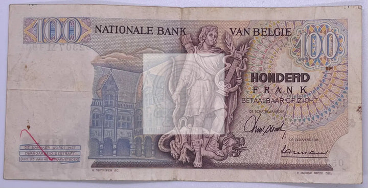 Belgium 1965 100 Francs P134a, Used banknote - Cool Coins & Notes