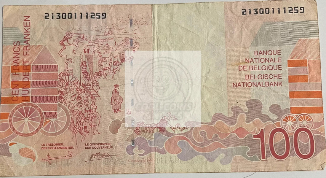 Belgium 1999-2000 100 Francs P-147a.2, Used World Banknote - Cool Coins & Notes