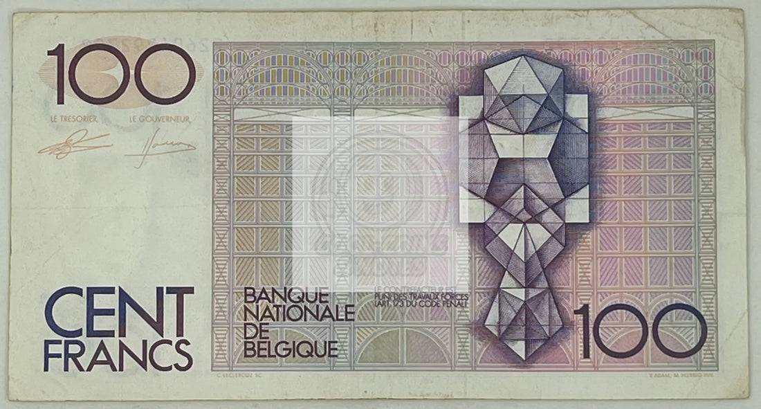 Belgium (1988- 1999) 100 Francs P-142, Used, World Banknote - Cool Coins & Notes