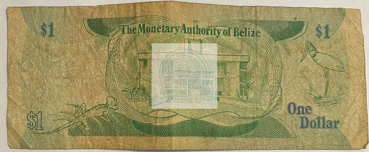 Belize 1980 1 Dollar P-38a, Used World Banknote - Cool Coins & Notes