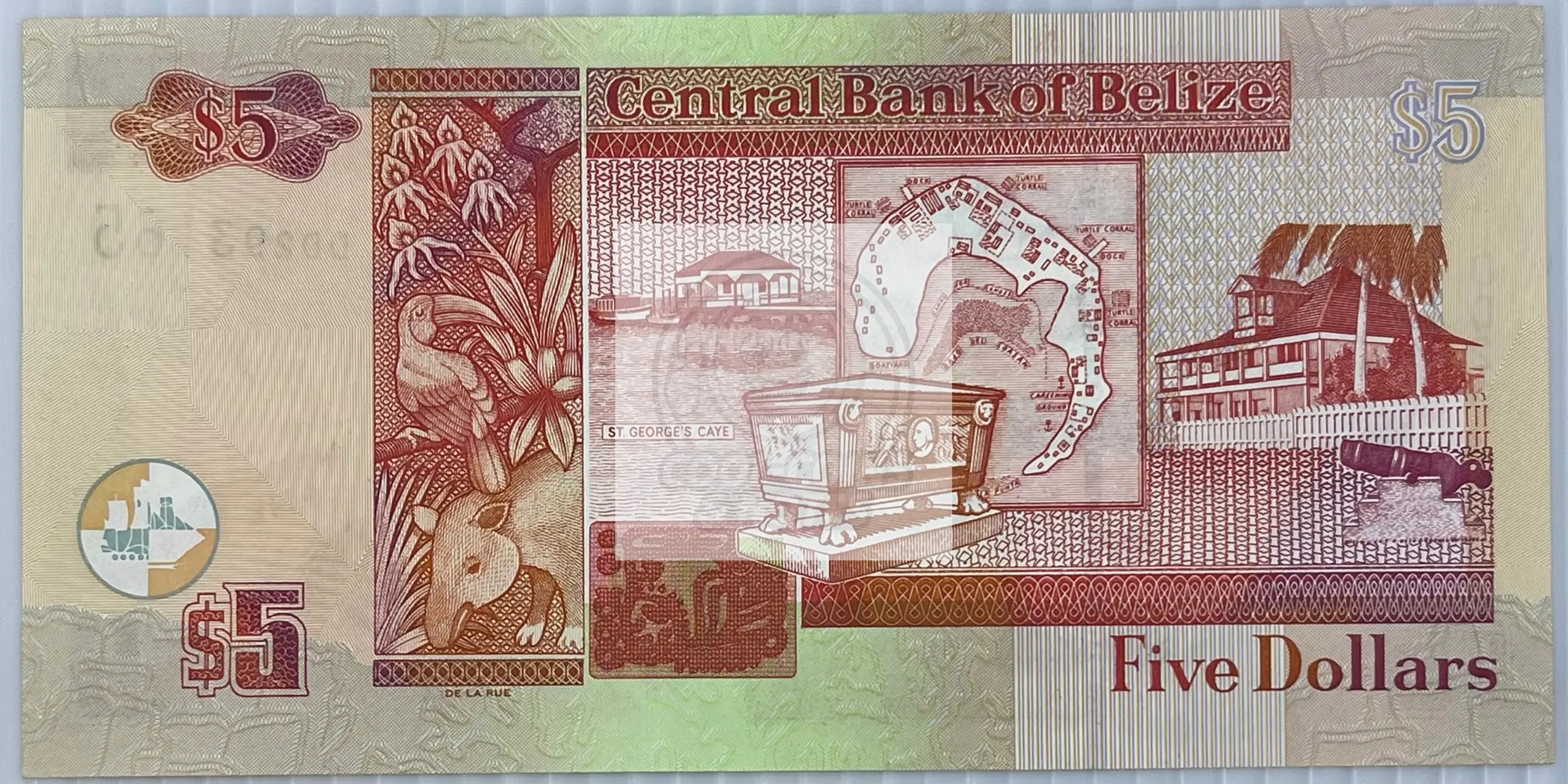 Belize 2005 5 Dollars P61b UNC QEII World Banknote Currency - Cool Coins & Notes