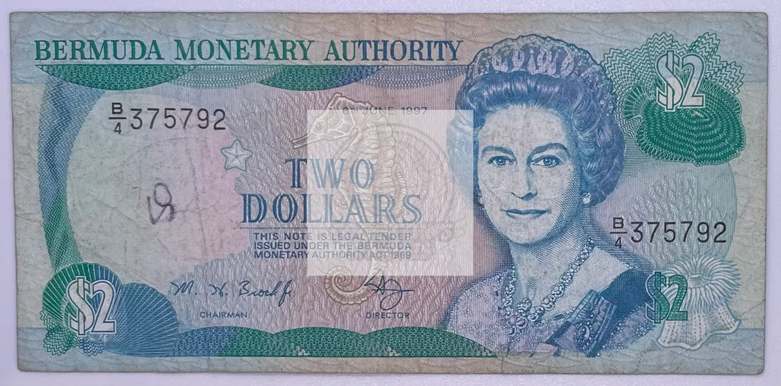 Bermuda, $2, 1997, QEII, P-40ab - Cool Coins & Notes