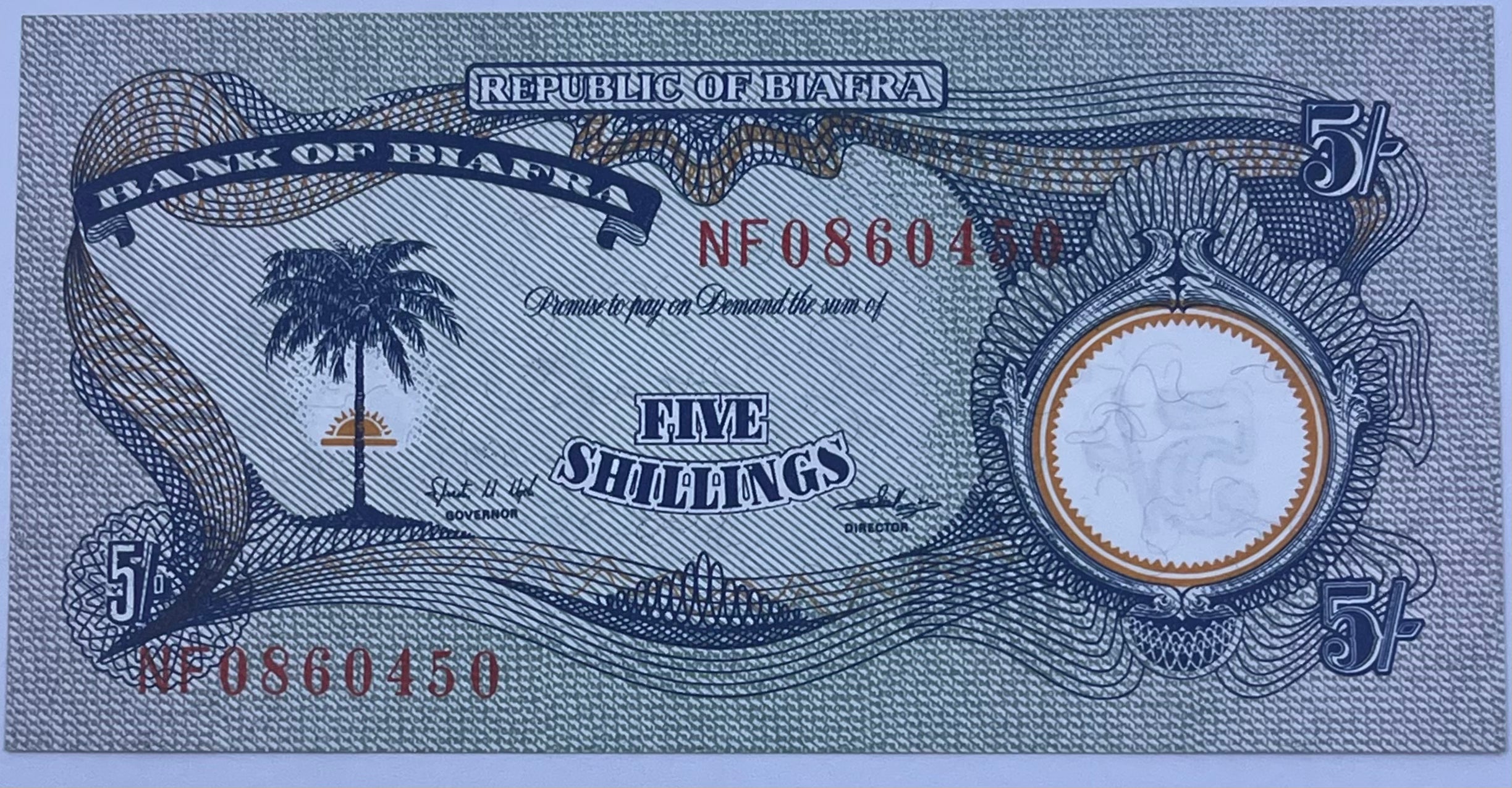 Biafra 1968 5 Schillings P-3 UNC World Banknote Currency Cool Coins & Notes 