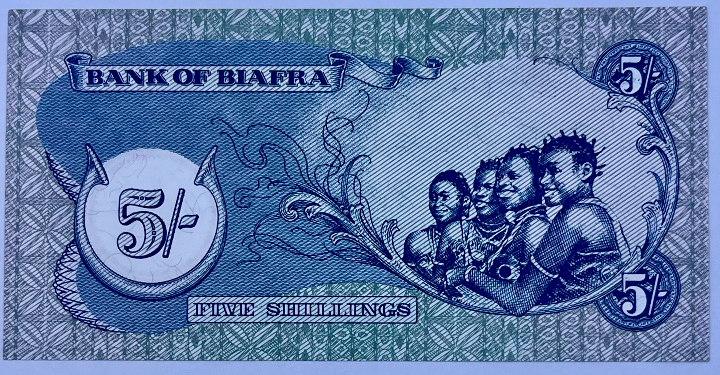 Biafra 1968 5 Schillings P-3 UNC World Banknote Currency Cool Coins & Notes 