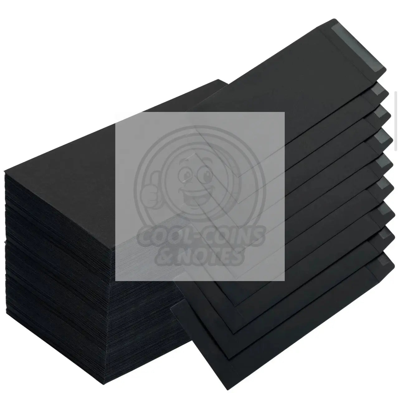 Black Bank Note Envelopes 6.5” x 3” (50 Units) - Cool Coins & Notes