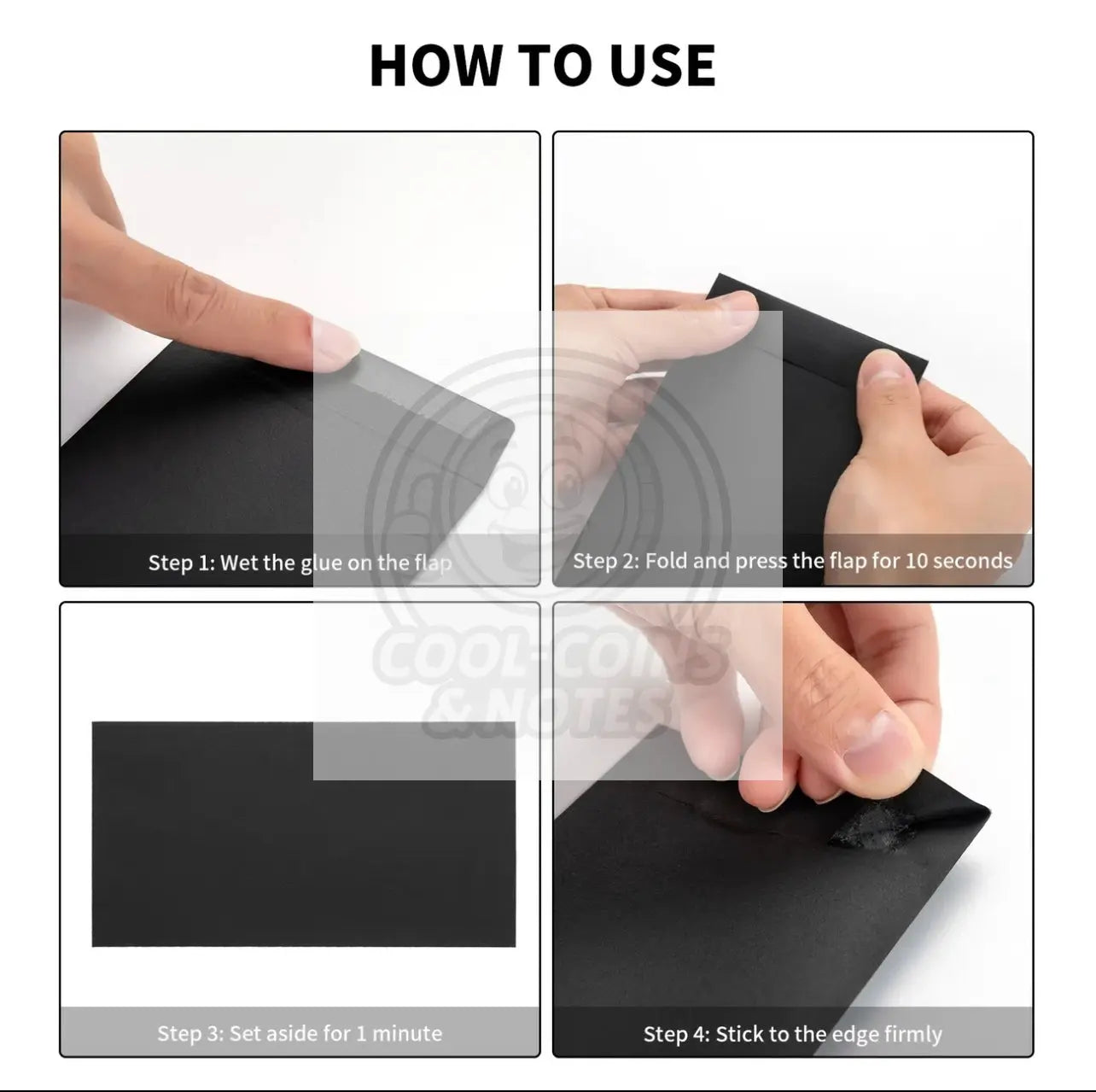 Black Bank Note Envelopes 6.5” x 3” (50 Units) - Cool Coins & Notes