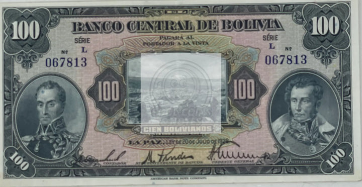Bolivia 100 BOLIVIANOS P-133 1928, Used World Banknote - Cool Coins & Notes