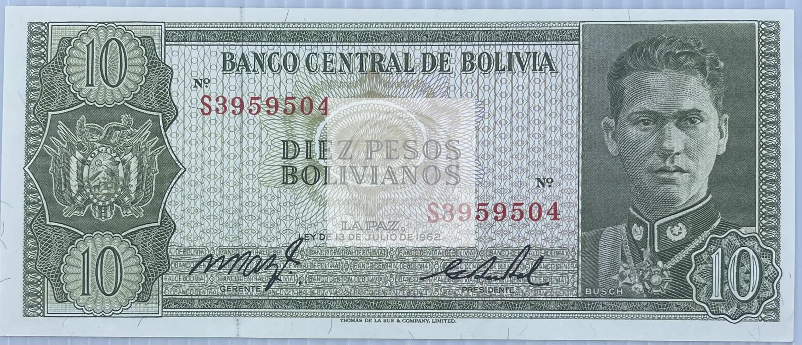 Bolivia 1962 10 Bolivianos P-154a UNC World Banknote Currency - Cool Coins & Notes