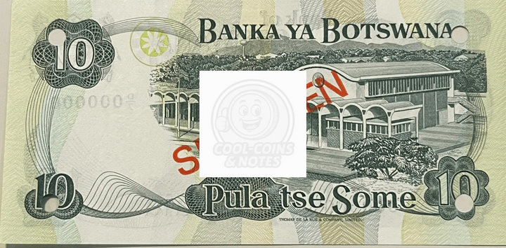Botswana 1982 10 Pula P-9as Specimen UNC World Banknote Currency
