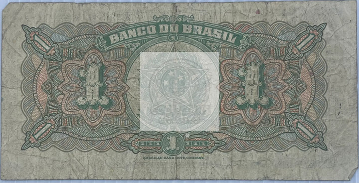 Brazil 1944 1 Mil Reis/1 Cruzeiro P-131 Used World Banknote Currency - Cool Coins & Notes