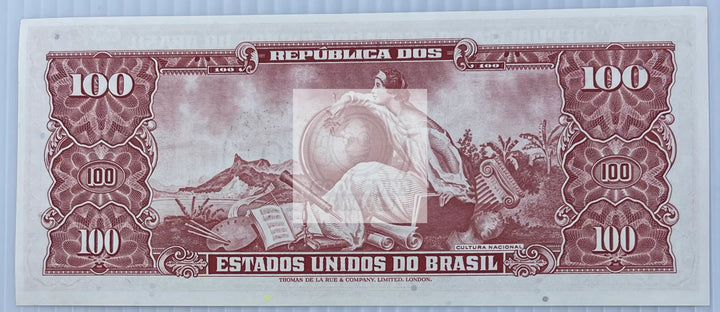 Brazil 1967 100 Cruzeiros P185b UNC World Currency  Banknote - Cool Coins & Notes