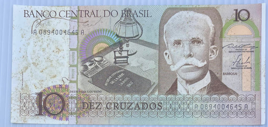 Brazil 1986 10 Cruzados P-209 AUNC Banknote World Paper Money