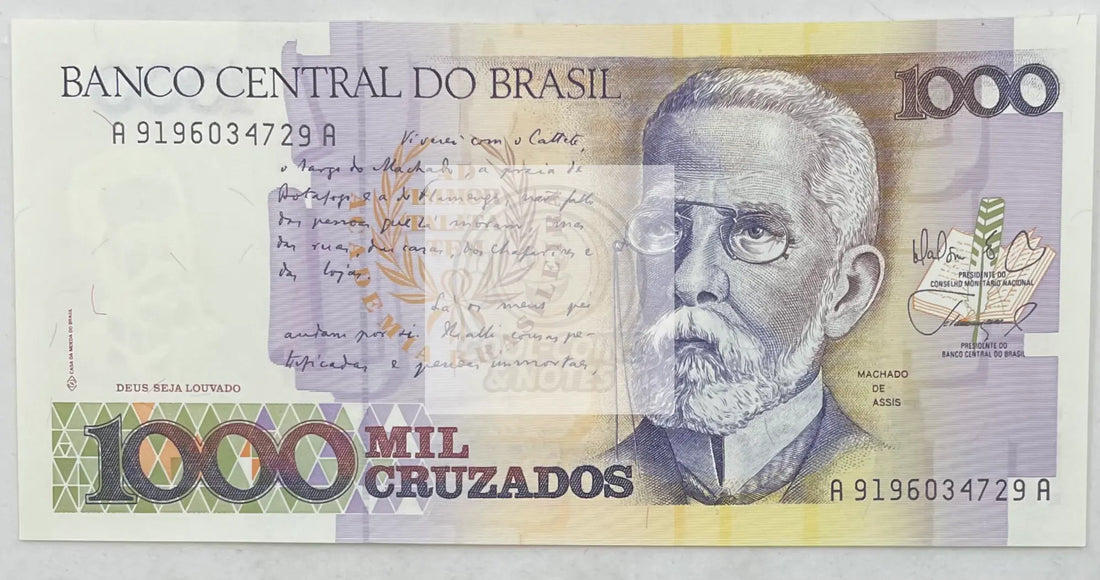 Brazil 1988 1000 CruzadosP-213 UNC World Banknote - Cool Coins & Notes