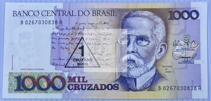 Brazil 1989 1 Cruzado P-216 UNC World Banknote Currency Cool Coins & Notes 