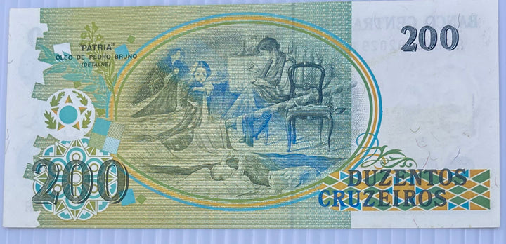 Brazil 1989 200 Cruzeros P-221 UNC Banknote World Paper Money - Cool Coins & Notes