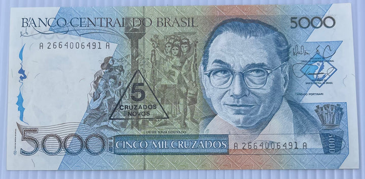 Brazil 1989 5 Cruzados P-217 UNC Banknote World Paper Money - Cool Coins & Notes