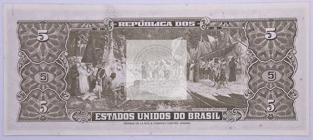 Brazil ND (1964) 5 Cruzeiros P-17 Used Banknote - Cool Coins & Notes