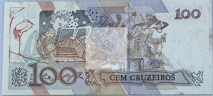 Brazil, 100 Cruzeiros, 1990 P-228, UNC World Banknote Currency - Cool Coins & Notes