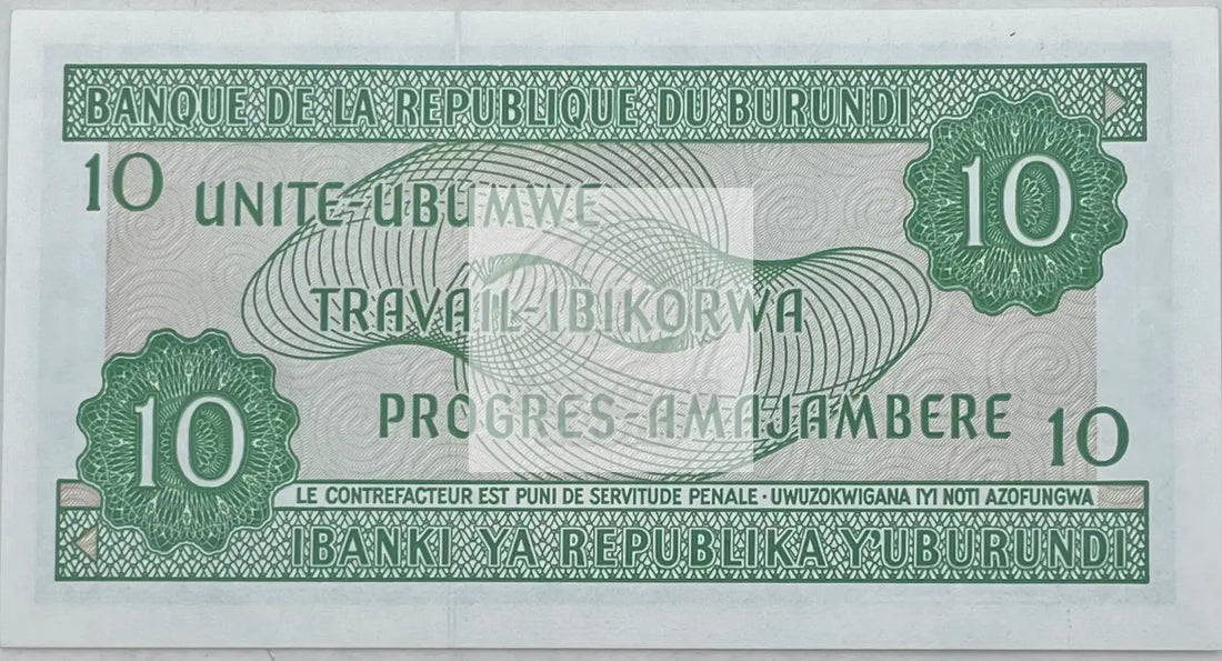 Burundi 2005 10 Francs P-33e UNC, World Banknote - Cool Coins & Notes