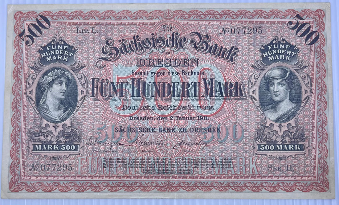 Germany States 1911 500 Mark P-S953B Used Banknote