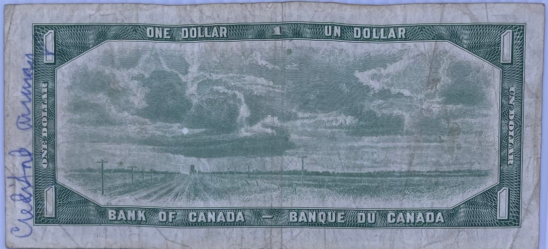 Canada Elizabeth II 1 Dollar 1954 P-75 Used World Banknote From Lot