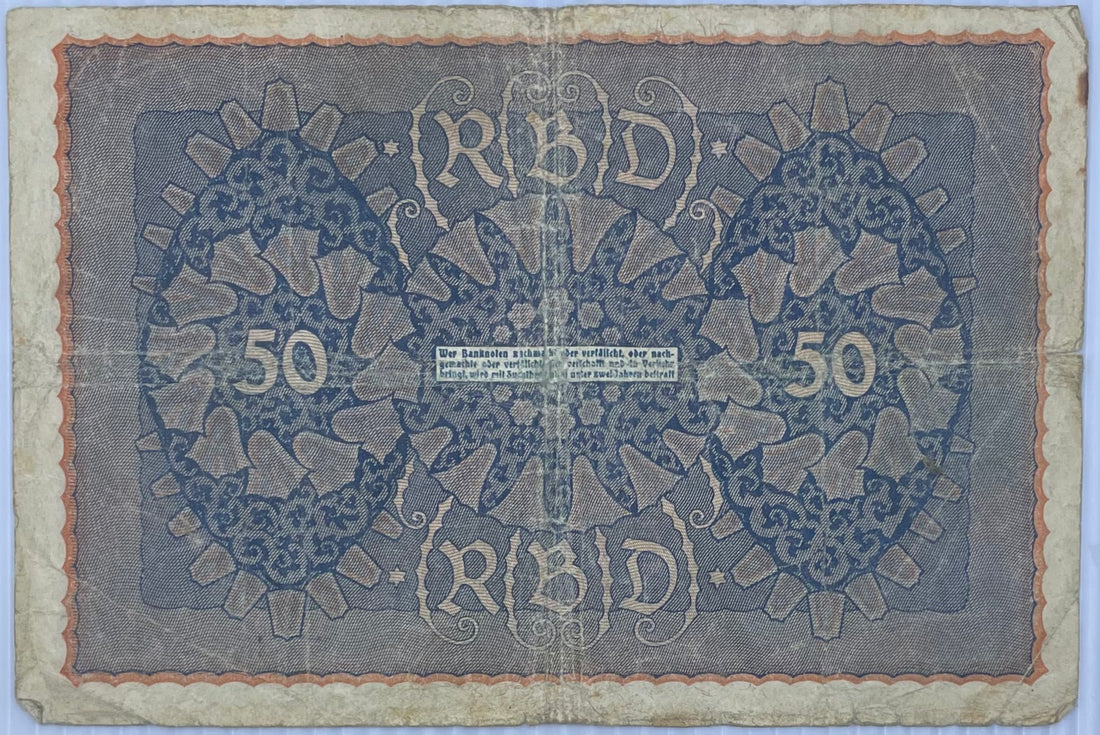 Germany 1919 50 Mark P-66 Used World Banknote Currency