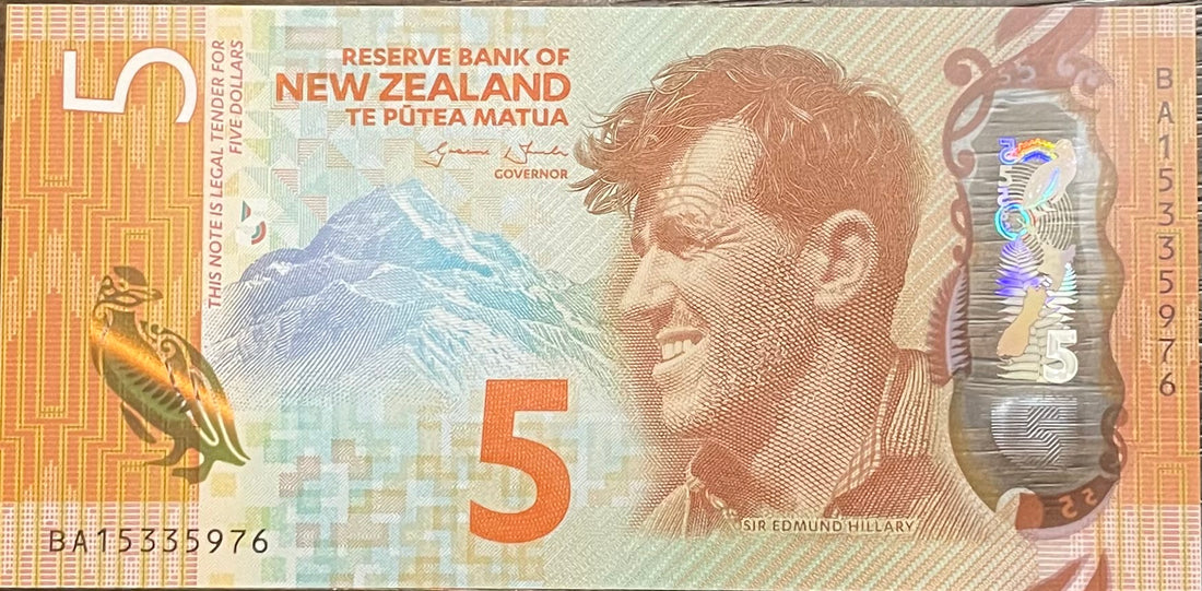 New Zealand 5 Dollars 2015 Polymer P 191 UNC, Banknote