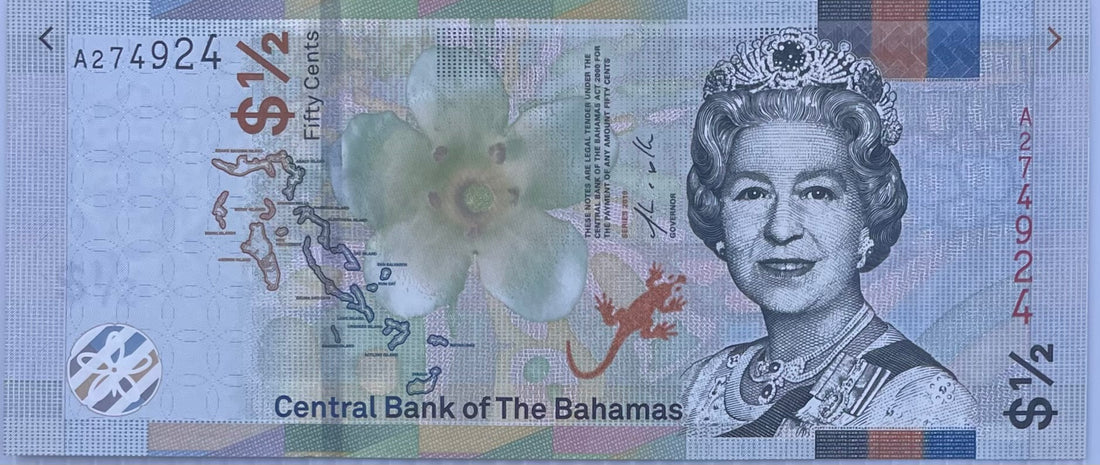 Bahamas 1/2 Dollar Banknote, 2019, P-A77, UNC World Banknote