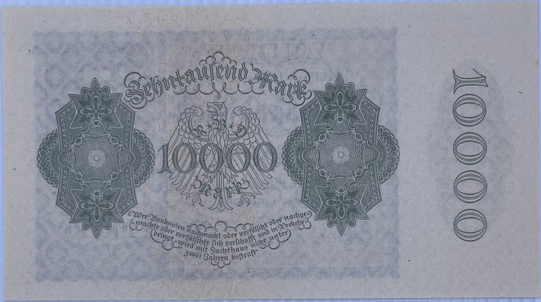 1922 Germany 10,000 Mark “Vampire Note” P-71 UNC Banknote
