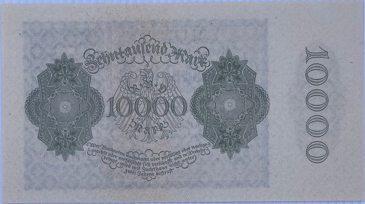 1922 Germany 10,000 Mark “Vampire Note” P-71 UNC Banknote