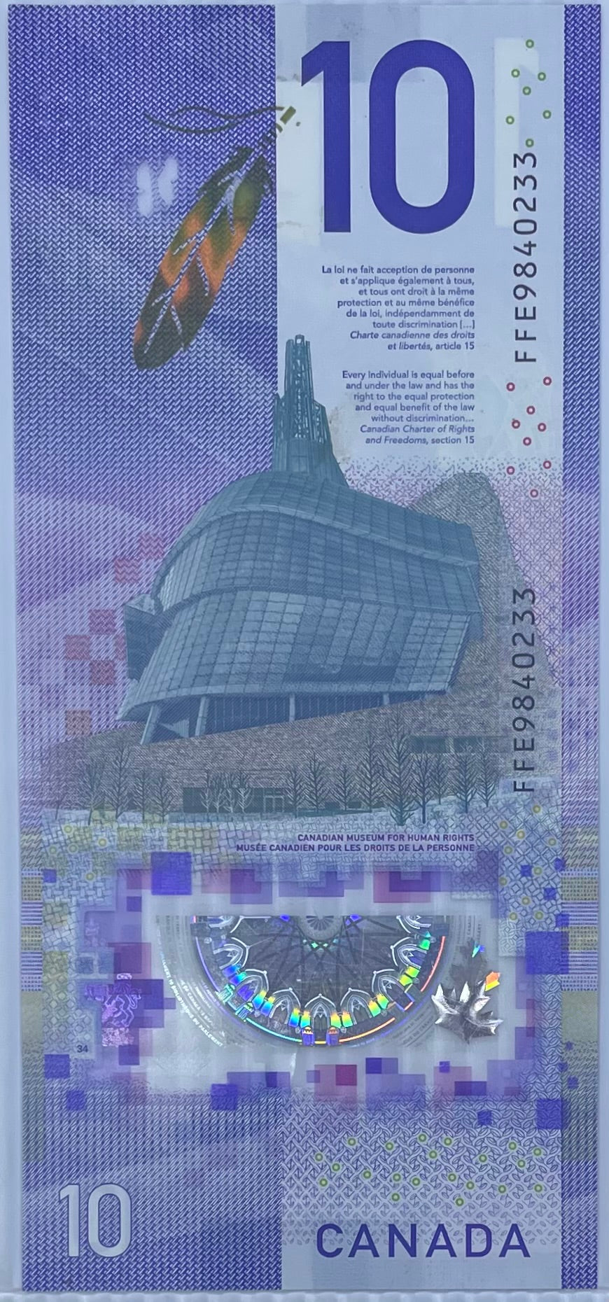 Bank of Canada, $10, 2018, Polymer, P-113, Viola Desmond, New Design, Used Bankn